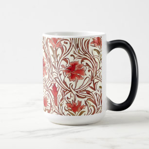 Caneca Mágica William Morris Watercolor Dourado Red Brown Ivory