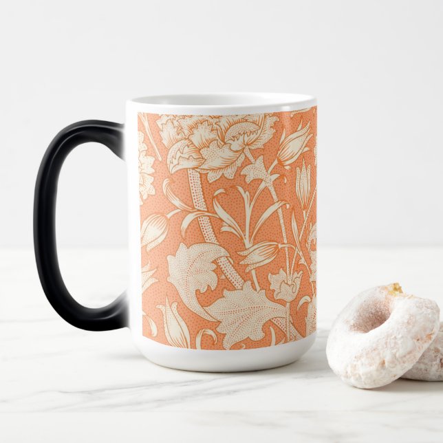 Caneca Mágica William Morris Wild Tulip famoso padrão (Com Donut)