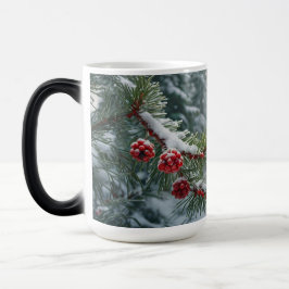 Caneca Mágica Wonderland Mug Evergreen Pine & Red Berries