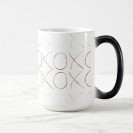 Caneca Mágica XOXO de Gama Dourada Preta