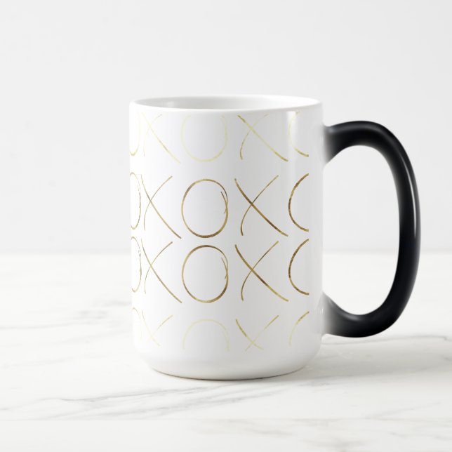Caneca Mágica XOXO de Gama Dourada Preta (Direita)