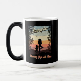 Caneca Mágica yoga matinal com mãe