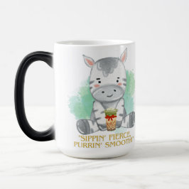 Caneca Mágica zebra aspas bebendo bobba