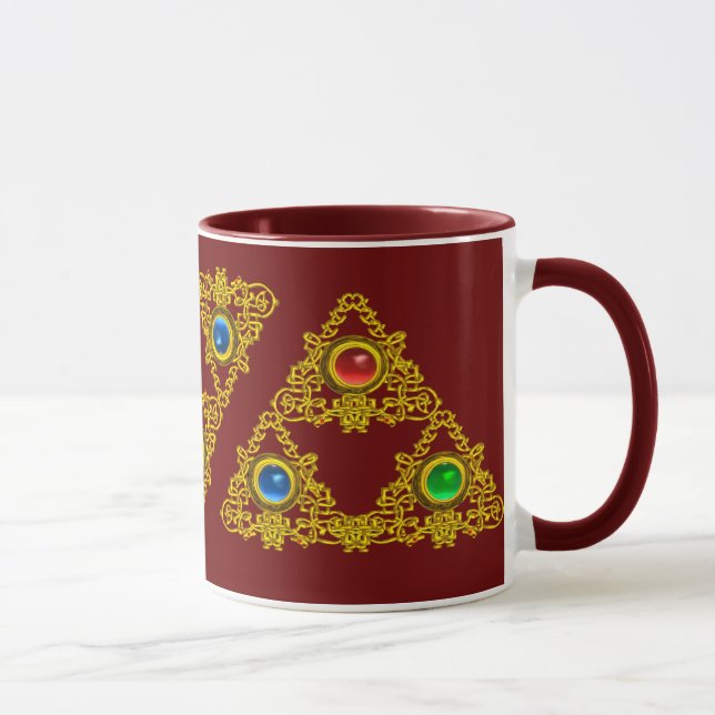 CANECA MÁGICO ELFIC TALISMAN/DOURADO TRIÂNGULO COM GEMSTO (Direita)