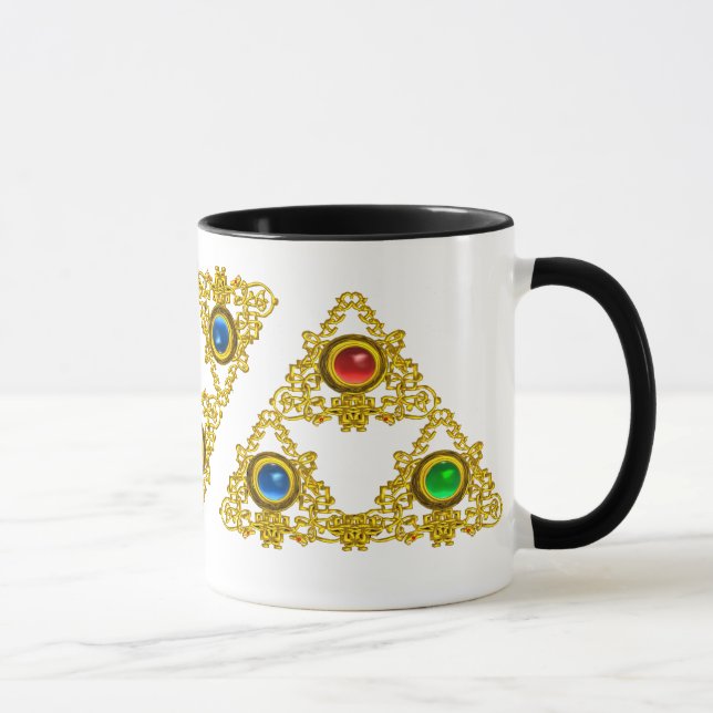 CANECA MÁGICO ELFIC TALISMAN/DOURADO TRIÂNGULO COM GEMSTO (Direita)