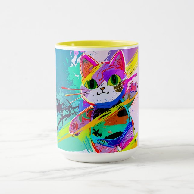 Caneca Mágina legal estilizada de gato (Centro)