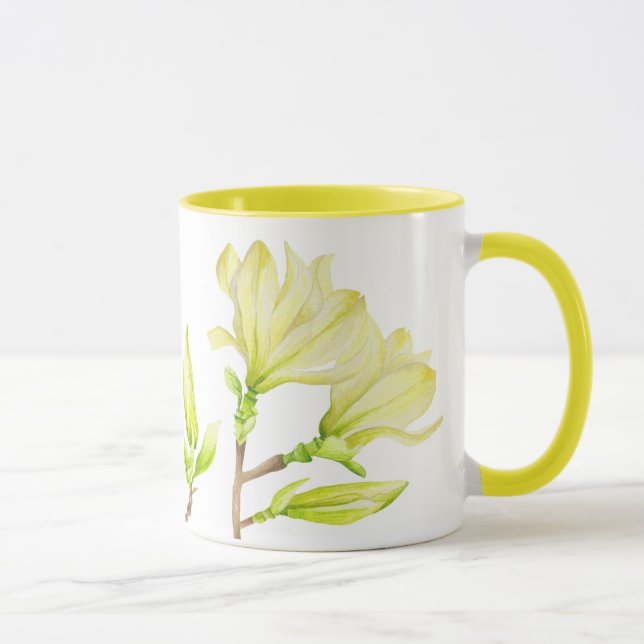 Caneca Magnolias Amarelas numa Caneta Combo (W) (Direita)
