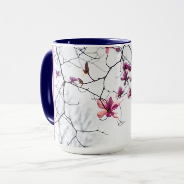 Caneca Magnolias rosa (Frente Esquerda)