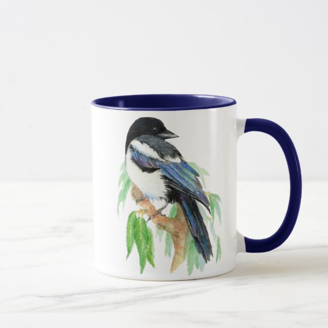 Caneca Magpie, pássaro, jardim, natureza, vida selvagem (Direita)