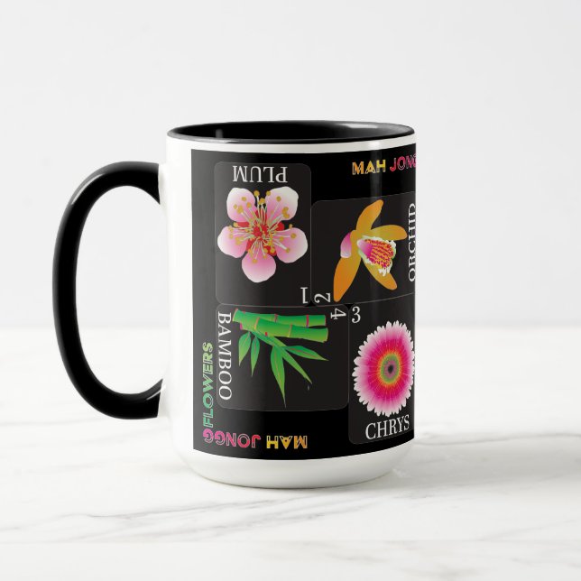 Caneca Mah Jongg 4 Flores Mug (Esquerda)