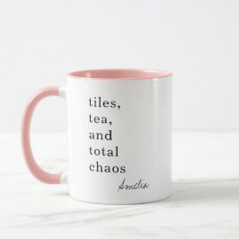 Caneca Mahjong Mom Tiles Tea Chaos Funny Quote Name