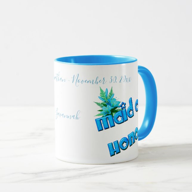 Caneca Maid Of Honor Cute Personalized Wedding  (Frente Esquerda)