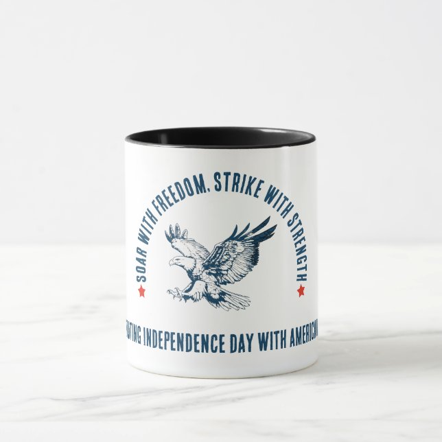 Caneca Maiestoso Bald Eagle - presente para 4 de julho (Centro)