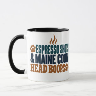 Caneca Maine Coon Espresso Tipografia Azul Verde e Laranj