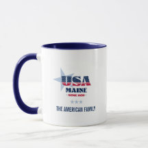 Maine USA 1820 Blue Star Personalised Mug