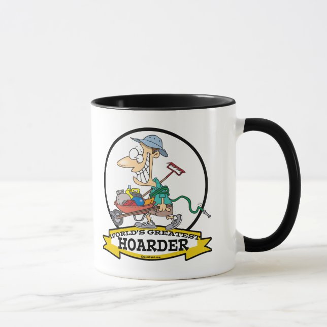 CANECA MAIOR CARTÃO DE HOMENS HOARDER DO MUNDO (Direita)