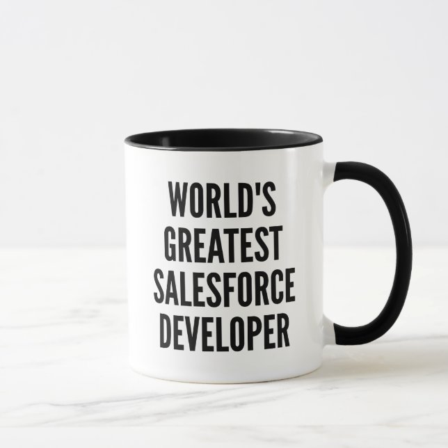 Caneca Maior Desenvolvedor de Salesforce do Mundo (Direita)