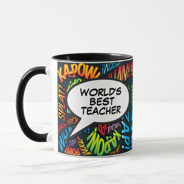 Caneca Maior Professor Diversão Retro Quadrinho Pop Art (Esquerda)