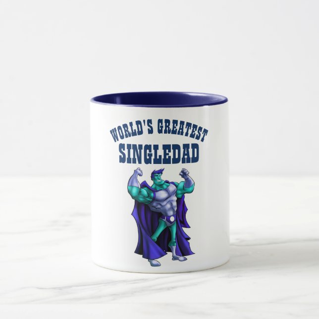 Caneca Maior SINGLEDAD do Mundo Que PAI SuperHERO (Centro)