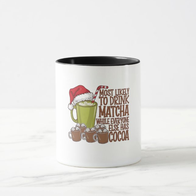 Caneca Mais propenso a beber Matcha e assistir Elf Xmas (Centro)