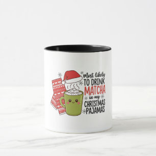 Caneca Mais Propenso a Beber Matcha no meu Pijama de Nata