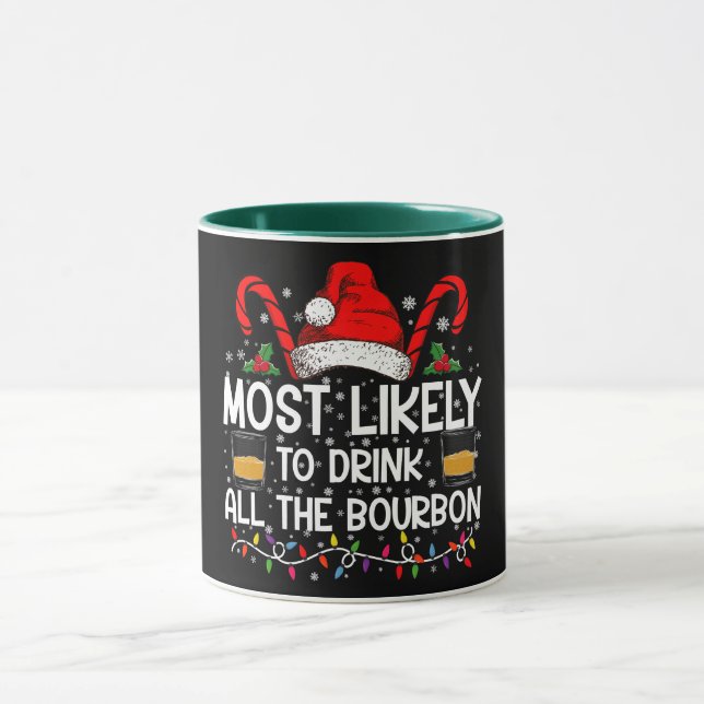 Caneca Mais Propenso a Beber Todo o Bourbon no Natal (Centro)