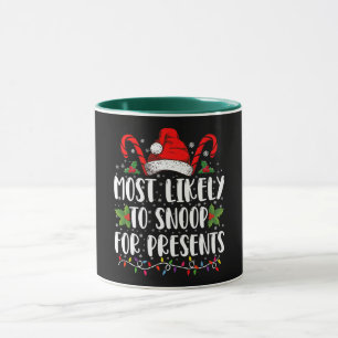 Caneca Mais Propenso a Espionar Presentes de Natal da Fam