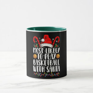 Caneca Mais Propenso a Jogar Basquete com o Papai Noel no