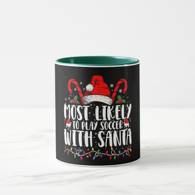 Caneca Mais Propenso a Jogar Futebol com o Natal do Papai (Centro)