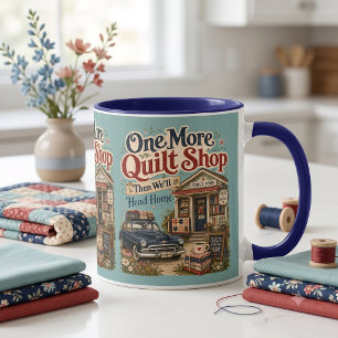 Caneca Mais uma Loja de Colchas Cena de Chalé Vintage