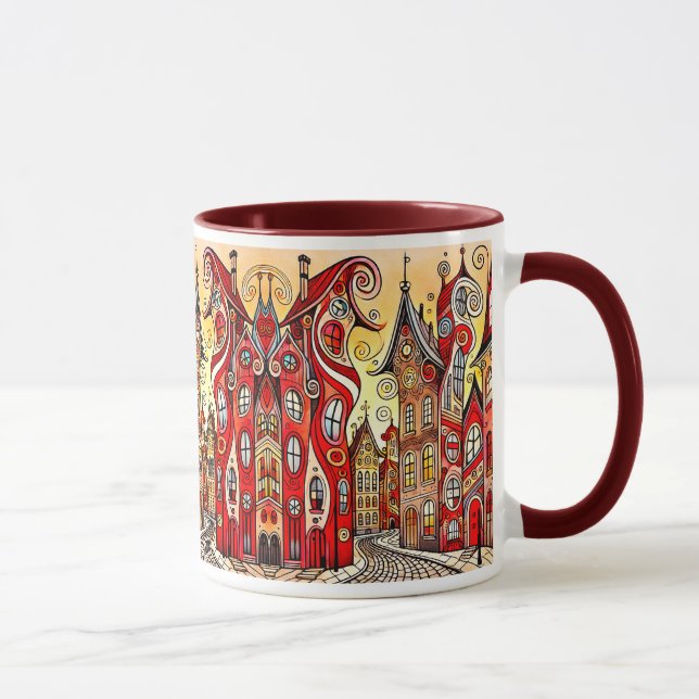Caneca Maisons colorées et imaginaires. (Direita)