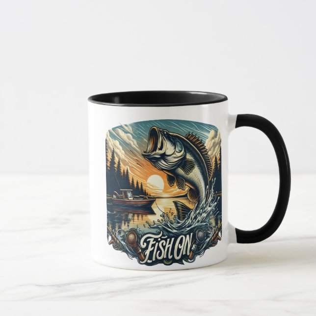 Caneca Majestade Dawn Salta Um Peixe Crítico Em Baixo (Direita)
