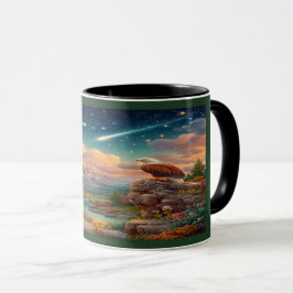 Caneca Majestic Eagle Cosmic Sky Mountain Mug
