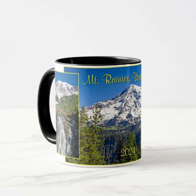 Caneca Majestoso Mt. Rainier, Estado de Washington, Lembr (Frente Esquerda)