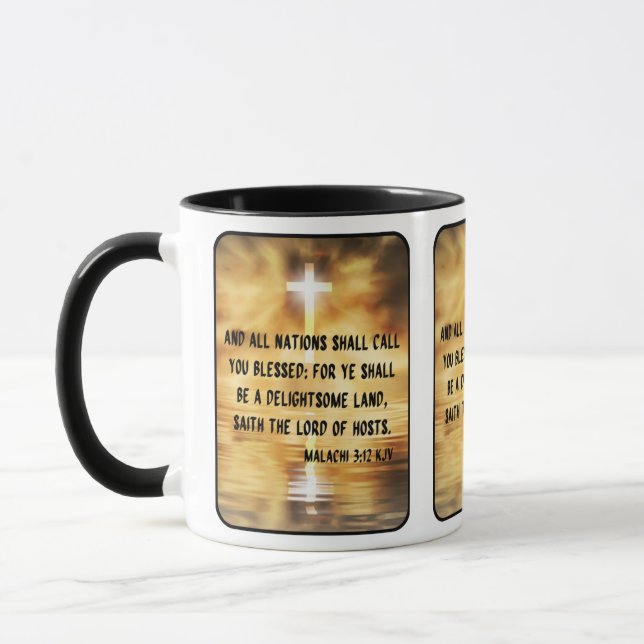 Caneca Malachi 3:12 Bíblia KJV Verse Pic Mug De Dois Tons (Esquerda)