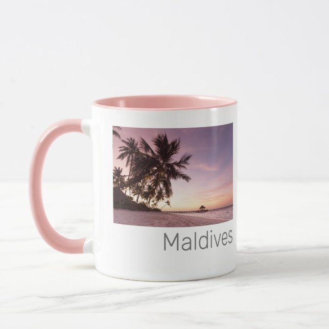 Caneca Maldivas Ocean Indian Beach Sunset Island Souvenir (Esquerda)