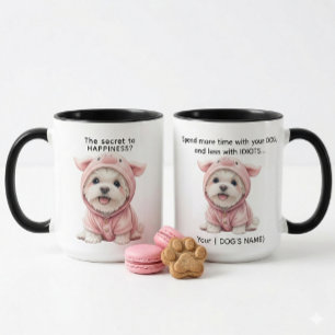 Caneca Maltês em um Traje de Porco Presente para um Mãe/P