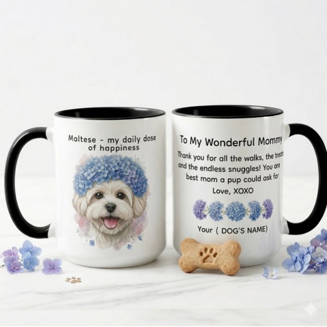 Caneca Maltês minha dose diária de felicidade Hortênsia (Criador carregado)