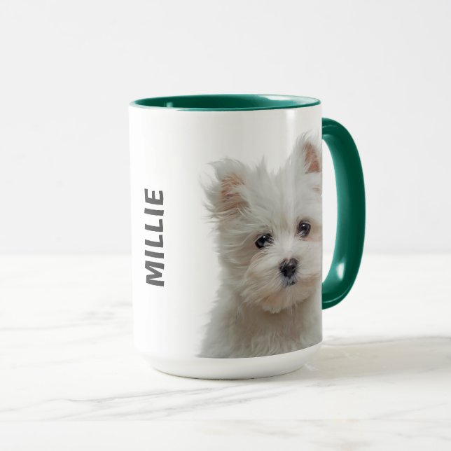 Caneca Maltês Terrier Personalizado Mug (Frente Esquerda)