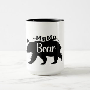 Caneca Mama Bear com Silhueta de Urso em Negrito