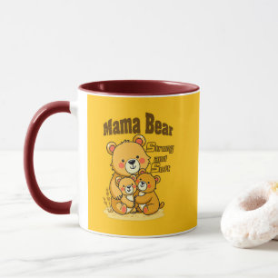Caneca Mama Bear Strong and Soft – Cute Motherhood Design