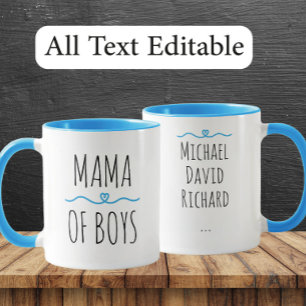 Caneca Mama de Meninos com Nomes Personalizados - Present