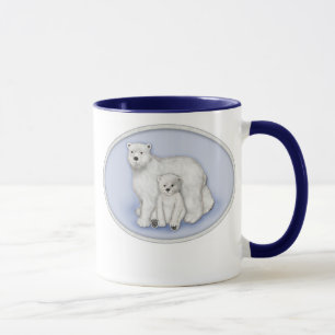 Caneca Mamã e Cub do urso polar