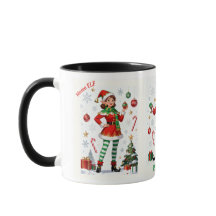 Caneca Mama Elf – Xícara de café natalina de Natal