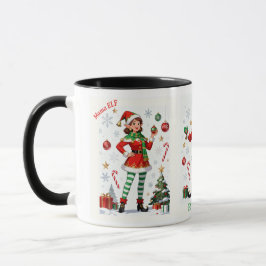 Caneca Mama Elf – Xícara de café natalina de Natal
