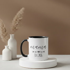 Caneca Mama Est. 2026 Mom To Be Minimalist Personalized 