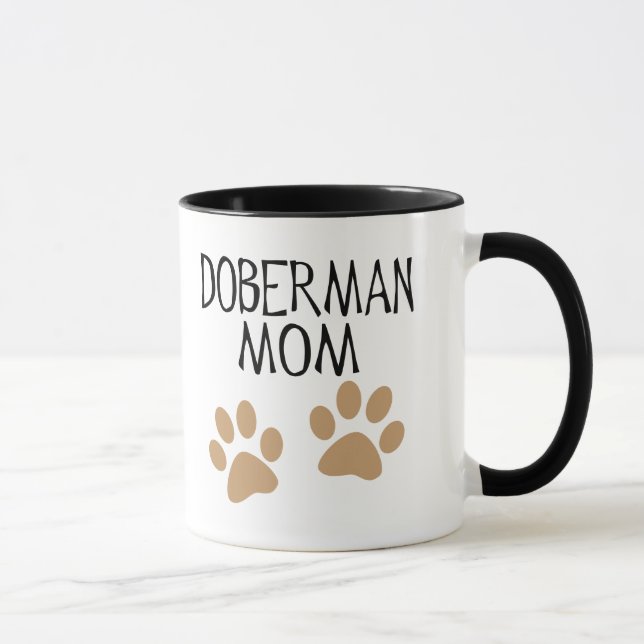 Caneca Mamã grande do Doberman das patas (Direita)