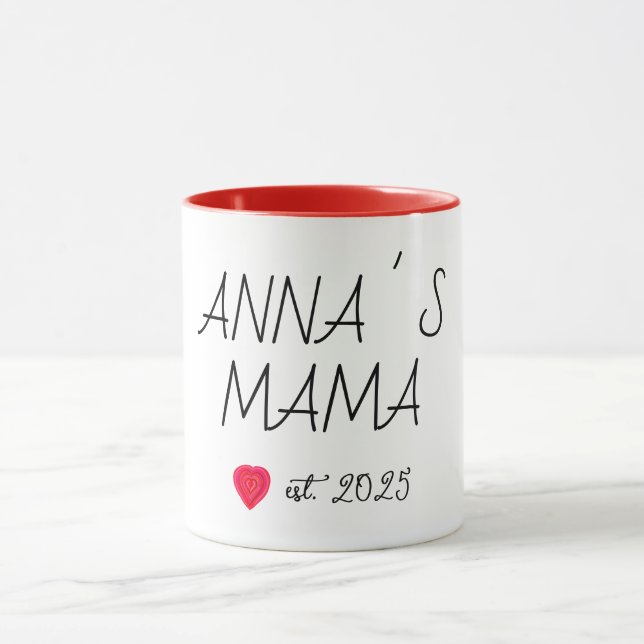 Caneca Mama nova, coração vermelho (Centro)