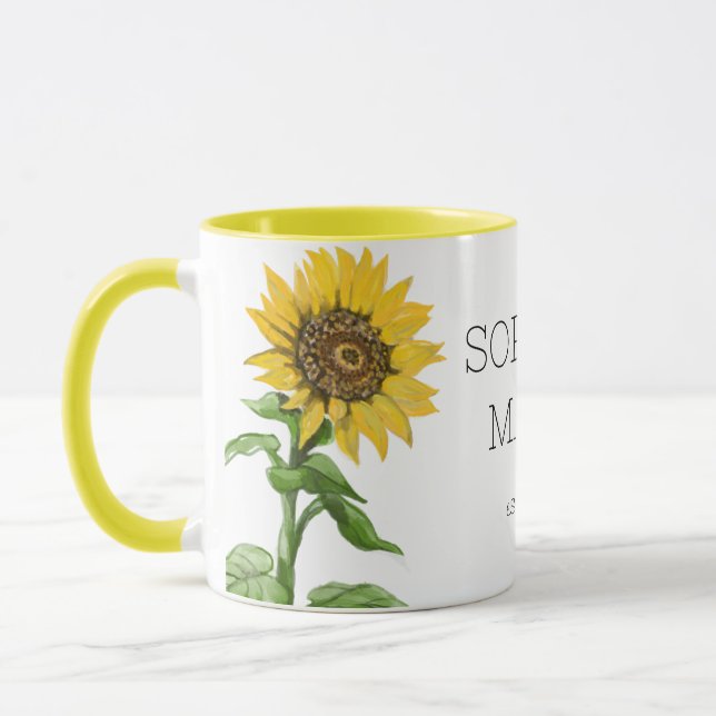 Caneca Mama nova, girassol (Esquerda)