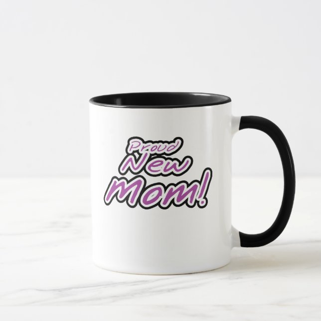 Caneca Mamã nova orgulhosa texto roxo/preto (Direita)